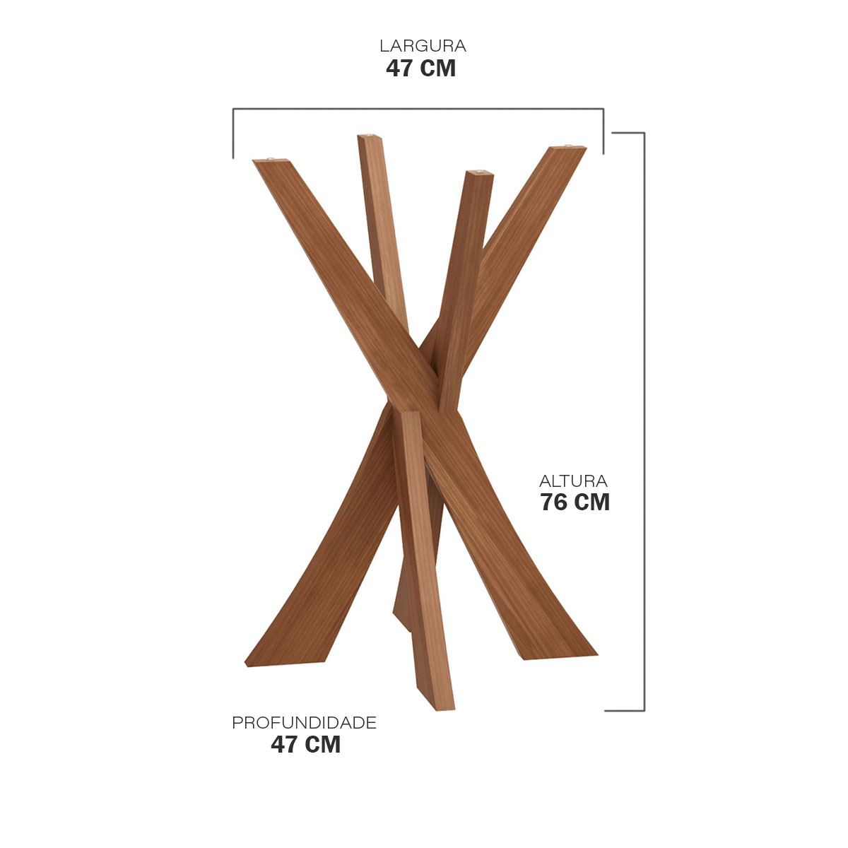 Base de Mesa Até 100 cm Aníla Madeira Maciça - Imagem 3