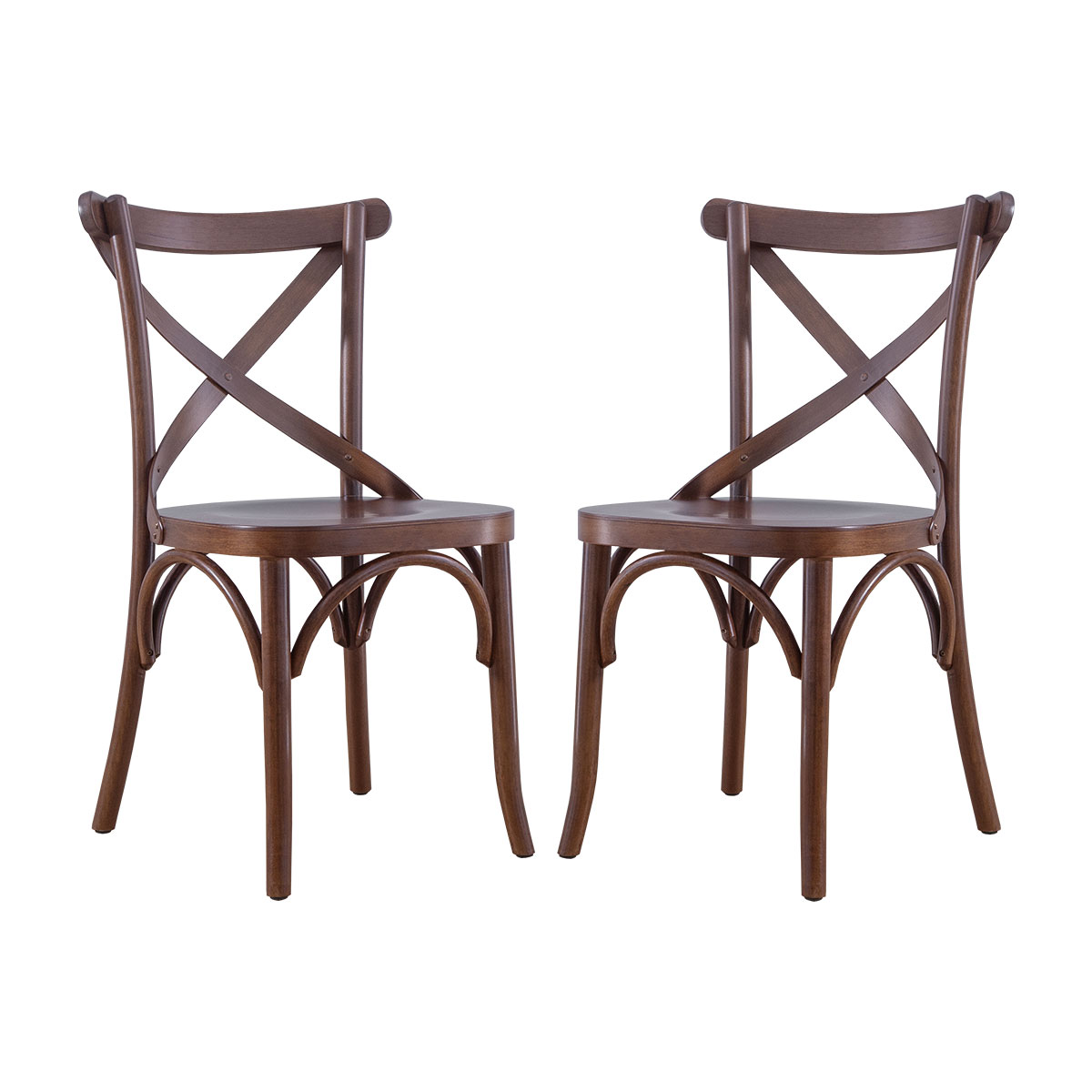 Kit 2 Cadeiras para Mesa de Jantar Espanha 43 x 86 x 55 Cm Madeira Maciça Tauari Verniz Imbuia