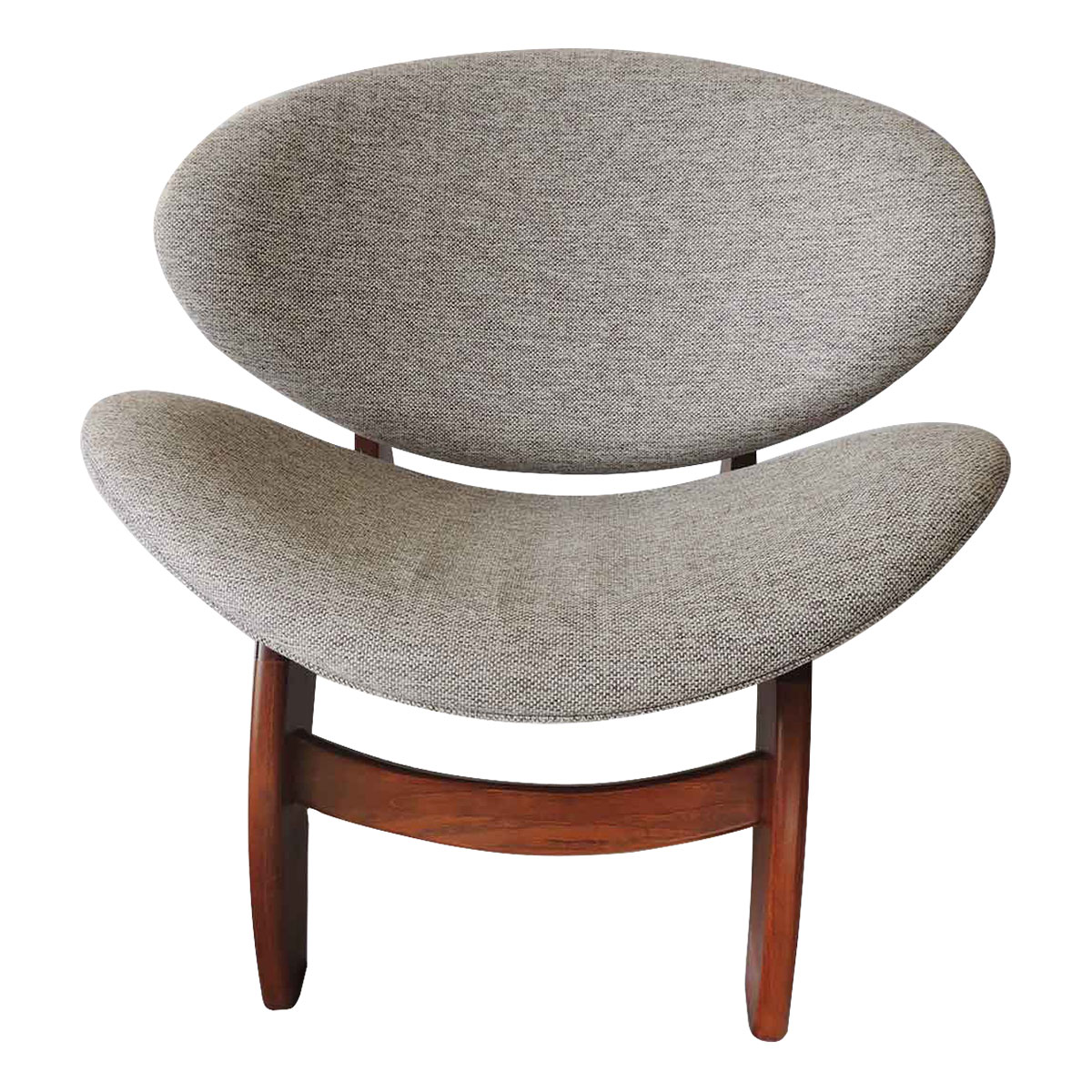 Kit 2 Poltronas Decorativa Estofada Para Sala Pérola 76 Cm Pés Madeira Linho Rústico Cinza L62 - Imagem 3