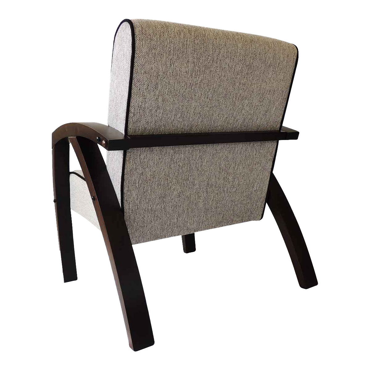 Kit 2 Poltronas Estofada Para Sala Onix 66 Cm Pés Madeira Cappuccino Cinza Claro L62 - Imagem 3