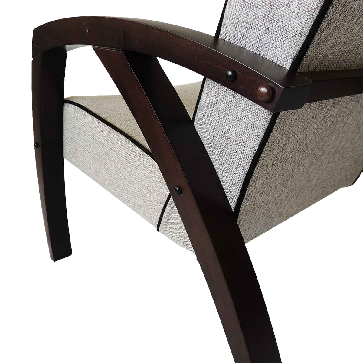 Kit 2 Poltronas Estofada Para Sala Onix 66 Cm Pés Madeira Cappuccino Cinza Claro L62 - Imagem 4