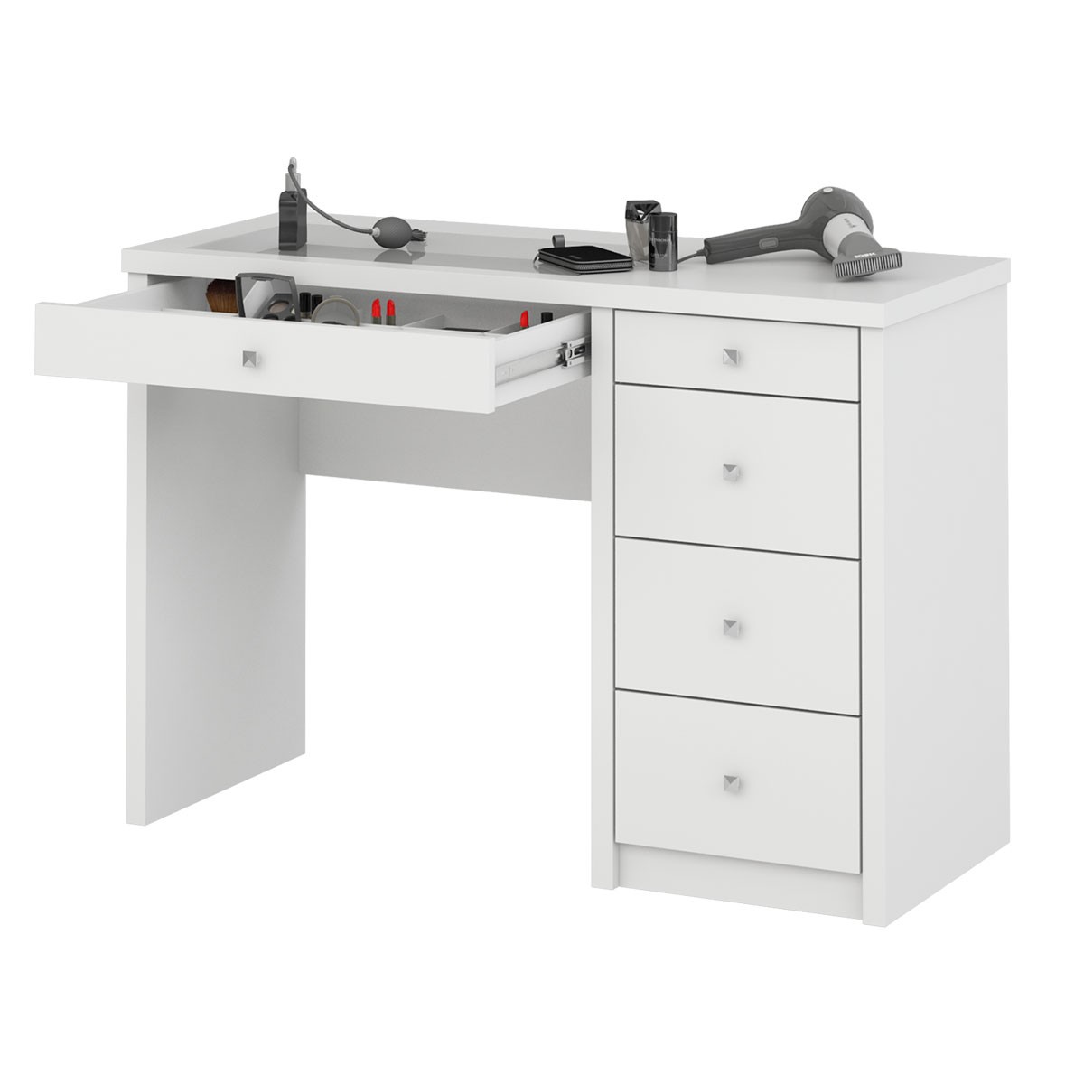 Penteadeira Camarim com Espelho e Luzes Maquiagem 110 Cm MDF Branco Laca - Imagem 2